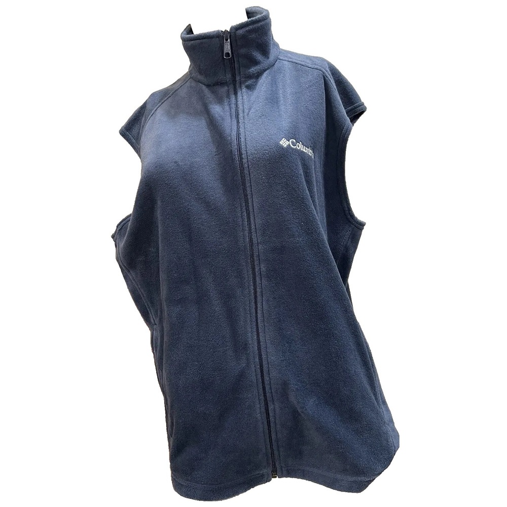 Columbia Mens Size L Fleece Vest Blue Polyester